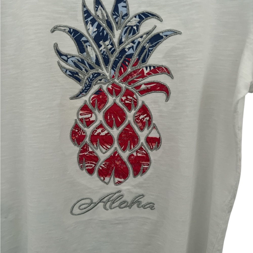 Tommy Bahama Women’s Aloha Pineapple Graphic T-Shirt White Short Sleeve Size S - Picture 3 of 5